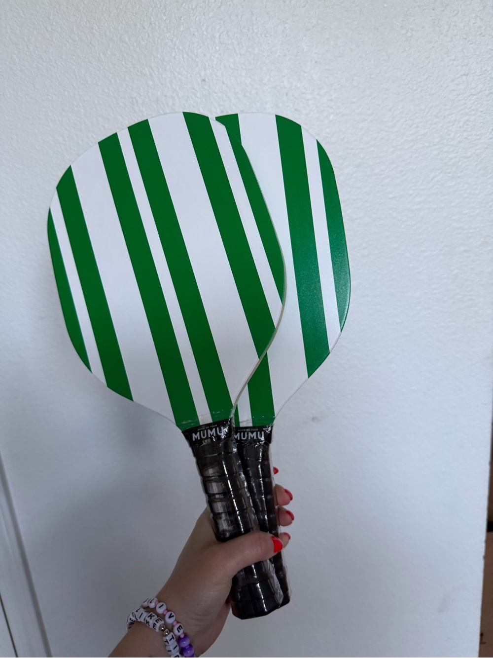 Show Me Your Mumu Pickleball Paddle Set Green Stripe NEW - Picture 2 of 5
